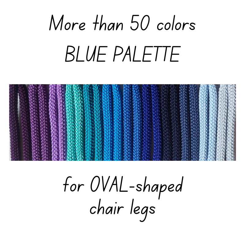 Crochet CHAIR SOCKS | for OVAL-shaped chair legs | BLUE PALETTE