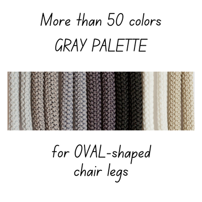 Crochet CHAIR SOCKS | for OVAL-shaped chair legs | GRAY PALETTE