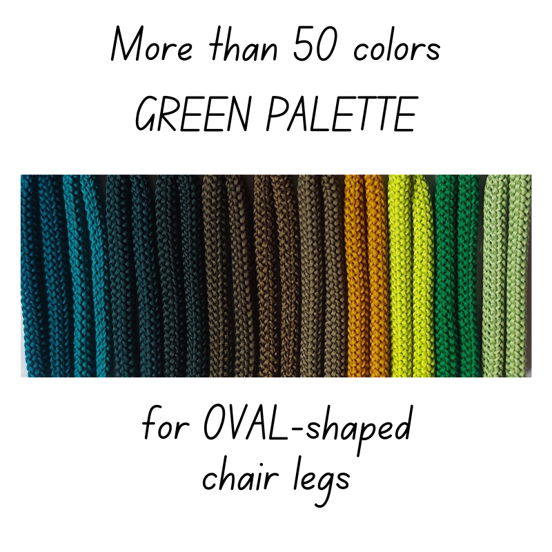 Crochet CHAIR SOCKS | for OVAL-shaped chair legs | GREEN PALETTE