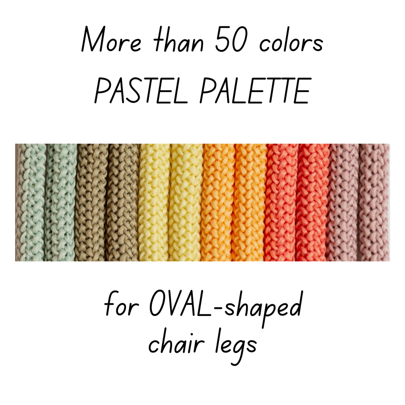 Crochet CHAIR SOCKS | for OVAL-shaped chair legs | PASTEL PALETTE