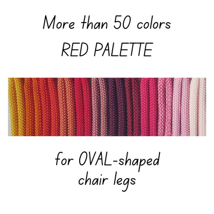 Crochet CHAIR SOCKS | for OVAL-shaped chair legs | RED PALETTE