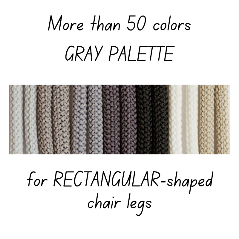 Crochet CHAIR SOCKS | for RECTANGULAR-shaped chair legs | GRAY PALETTE