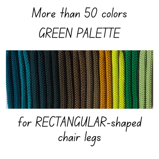 Crochet CHAIR SOCKS | for RECTANGULAR-shaped chair legs | GREEN PALETTE