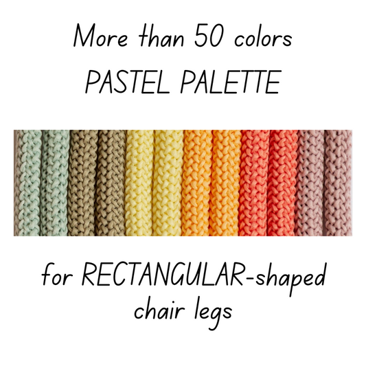 Crochet CHAIR SOCKS | for RECTANGULAR-shaped chair legs | PASTEL PALETTE