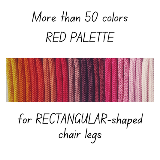 Crochet CHAIR SOCKS | for RECTANGULAR-shaped chair legs | RED PALETTE