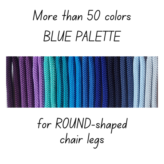 Crochet CHAIR SOCKS | for ROUND-shaped chair legs | BLUE PALETTE