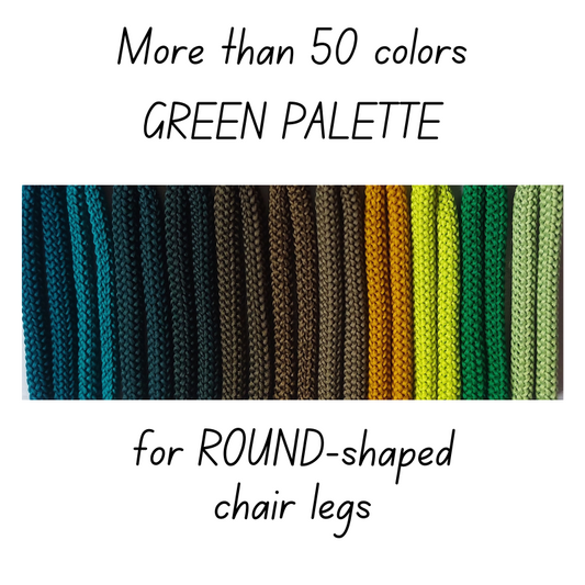 Crochet CHAIR SOCKS | for ROUND-shaped chair legs | GREEN PALETTE