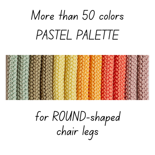 Crochet CHAIR SOCKS | for ROUND-shaped chair legs | PASTEL PALETTE