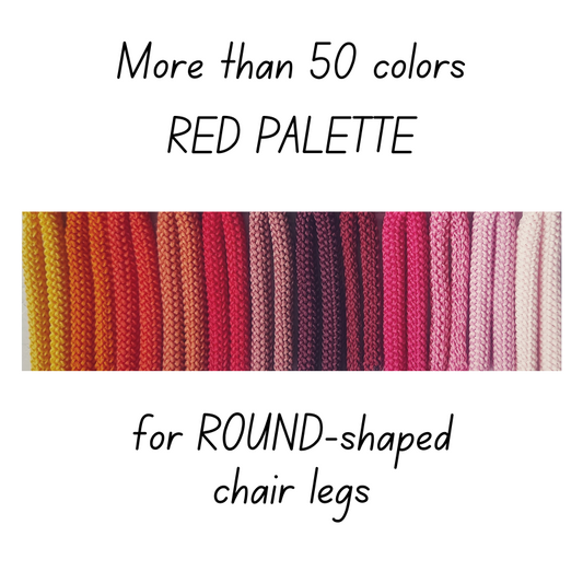 Crochet CHAIR SOCKS | for ROUND-shaped chair legs | RED PALETTE