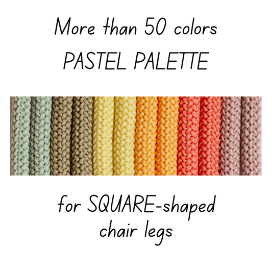 Crochet CHAIR SOCKS | for SQUARE-shaped chair legs | PASTEL PALETTE