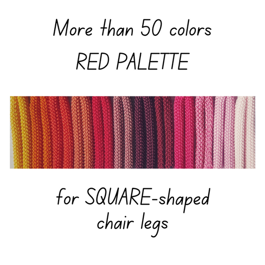 Crochet CHAIR SOCKS | for SQUARE-shaped chair legs | RED PALETTE